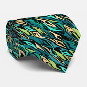 Abstracte zwarte turquoise stropdas (Opgerold)