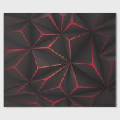 Abstracte zwarte veelhoek rood licht futuristische cadeaupapier (Vlak)