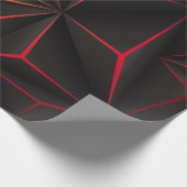 Abstracte zwarte veelhoek rood licht futuristische cadeaupapier (Hoek)
