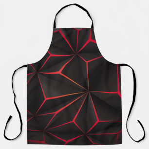 Abstracte zwarte veelhoek rood licht futuristische schort