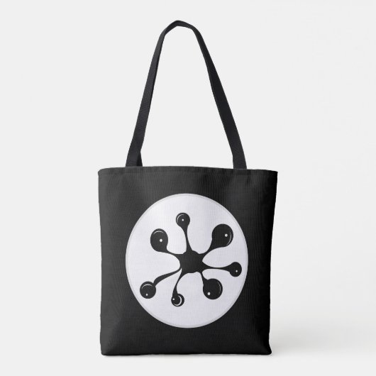 Abstracte zwarte vlek tote bag (Achterkant)