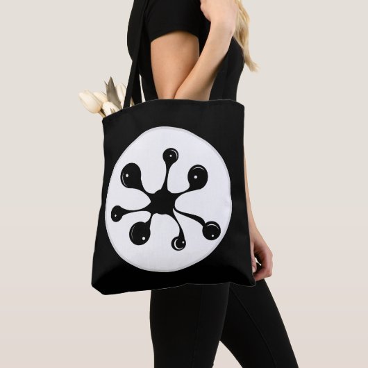 Abstracte zwarte vlek tote bag (Dichtbij)