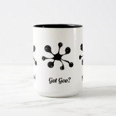 Abstracte zwarte vlek tweekleurige koffiemok (Center)