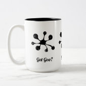 Abstracte zwarte vlek tweekleurige koffiemok (Links)