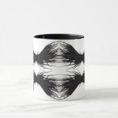 Abstracte Zwarte Vleugels Alcoholinkt Kunst Mok (Midden)