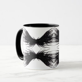 Abstracte Zwarte Vleugels Alcoholinkt Kunst Mok