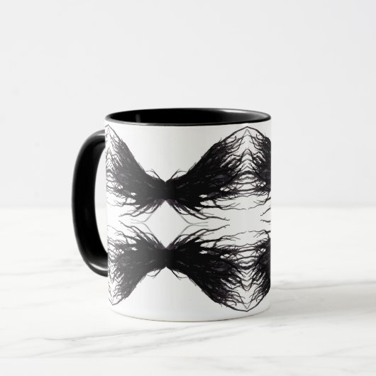 Abstracte Zwarte Vleugels Alcoholinkt Kunst Mok (Voorkant links)