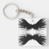Abstracte Zwarte Vleugels Alcoholinkt Kunst Sleutelhanger (Voorkant)