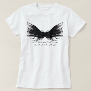 Abstracte Zwarte Vleugels Alcoholinkt Kunst T-shirt