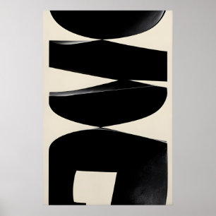 Abstracte Zwarte Vormen Kunstprint Modernistische Poster