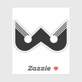 Abstracte Zwarte W Geometrische Letter W Sticker (Vel)