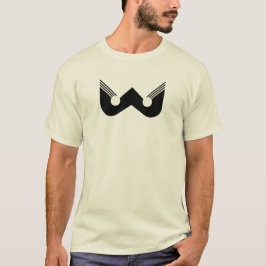 Abstracte Zwarte W Geometrische Letter W T-shirt