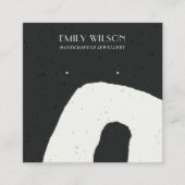 ABSTRACTE ZWARTE WIT VAN CERAMIC STUD EARRING DISP VIERKANTE VISITEKAARTJE (Voorkant)