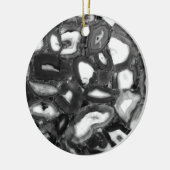 Abstracte zwarte witte agaten geode keramisch ornament (Links)
