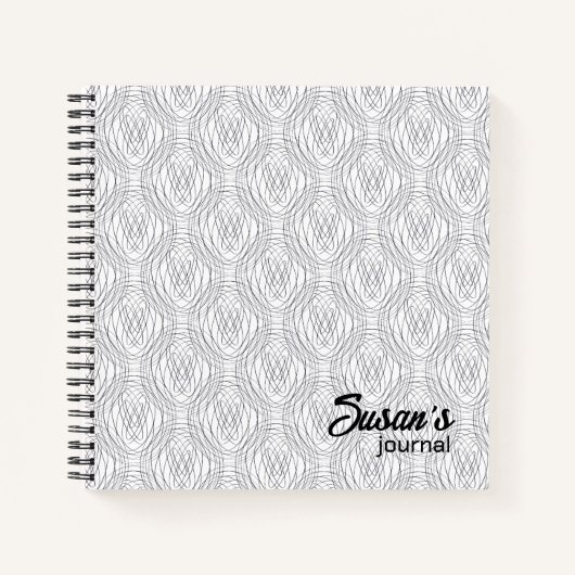 Abstracte zwarte witte cirkels Journal Notitieboek (Voorkant)