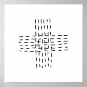 Abstracte zwarte witte dash Cross Minimale Art Poster (Voorkant)