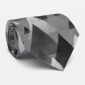 Abstracte zwarte witte en grijze gebergte stropdas (Opgerold)