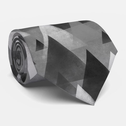Abstracte zwarte witte en grijze gebergte stropdas (Opgerold)