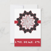 Abstracte zwarte, witte en rode poinsettia kaart (Voorkant)