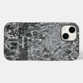 Abstracte zwarte witte Faux Marble Persoonlijke Na Case-Mate iPhone Case (Achterkant (horizontaal))