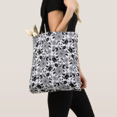 Abstracte zwarte witte grijze Canvas tas (Dichtbij)