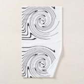 Abstracte zwarte witte lijnen met dubbele minimali bad handdoek (Handdoek)
