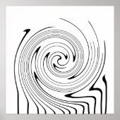 Abstracte zwarte witte lijnen met dubbele minimali poster (Voorkant)