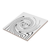 Abstracte zwarte witte lijnen met dubbele minimali tegeltje (Zijkant)