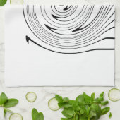 Abstracte zwarte witte lijnen met dubbele minimali theedoek (Gevouwen)