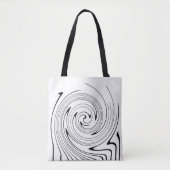 Abstracte zwarte witte lijnen met dubbele minimali tote bag (Voorkant)