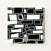Abstracte zwarte witte mozaïekzakboekbullet notitieboek (Achterkant)