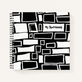 Abstracte zwarte witte mozaïekzakboekbullet notitieboek