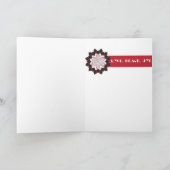 Abstracte zwarte, witte, rode polka stippen poinse feestdagen kaart (Binnen)