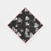Abstracte zwarte witte Valentijnsdag haren liefde Servet (Hoek)