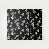 Abstracte zwarte witte Valentijnsdag haren liefde Wandkleed (Voorkant (horizontaal))