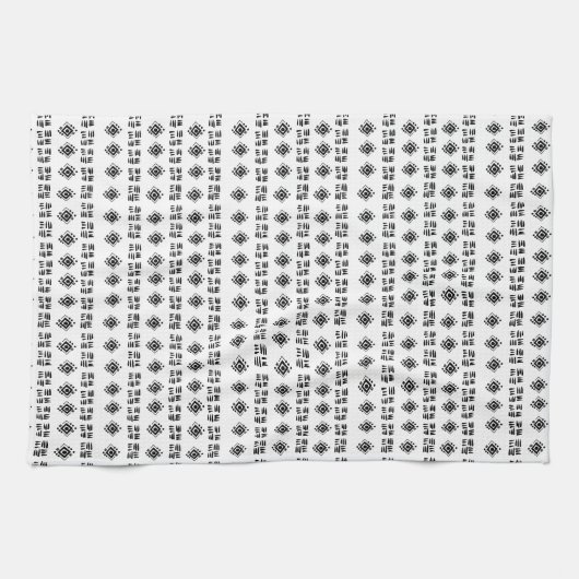 Abstracte zwarte witte vlekken theedoek (Horizontaal)