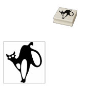 Abstracte zwarte zegel van kattenfilet rubberstempel (Gestempeld)