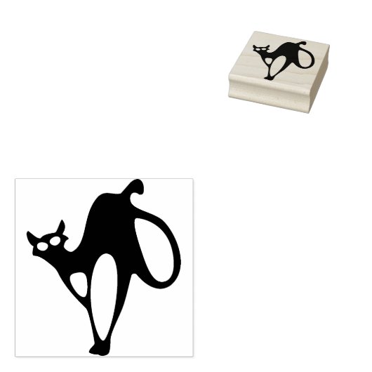 Abstracte zwarte zegel van kattenfilet rubberstempel (Gestempeld)
