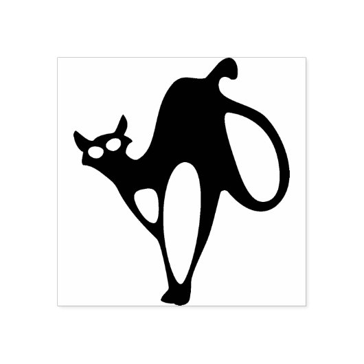 Abstracte zwarte zegel van kattenfilet rubberstempel (Afrduk)