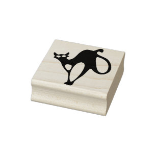 Abstracte zwarte zegel van kattenfilet rubberstempel