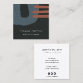 ABSTRACTE ZWARTE ZWARTE ZUIVELRUST MET KERAMISCHE  VIERKANTE VISITEKAARTJE (Voorkant / Achterkant)