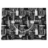 Abstracte zwartwittas groot cadeauzakje (Voorkant)