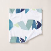 Abstracte zwemblauwvis bad handdoek (Wasdoekje)
