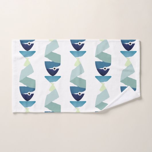 Abstracte zwemblauwvis bad handdoek (Handdoek)