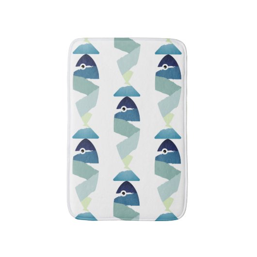 Abstracte zwemblauwvis badmat (Voorkant Verticaal)