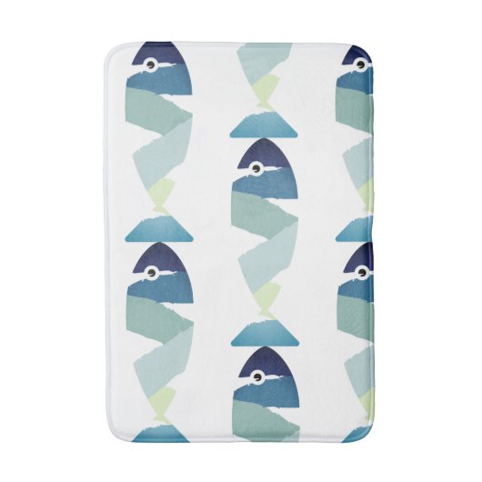 Abstracte zwemblauwvis badmat (Voorkant Verticaal)