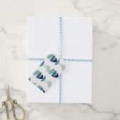 Abstracte zwemblauwvis cadeaulabel (Met Touw)