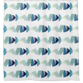 Abstracte zwemblauwvis douchegordijn (Voorkant)