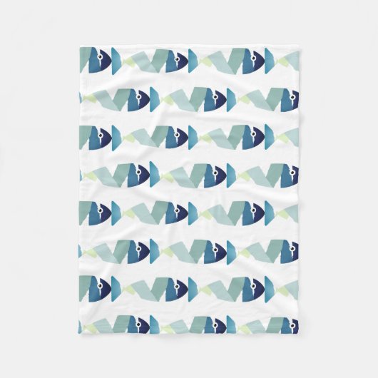 Abstracte zwemblauwvis fleece deken (Voorkant)