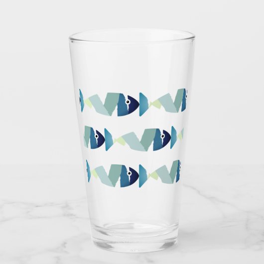 Abstracte zwemblauwvis glas (Voorkant)